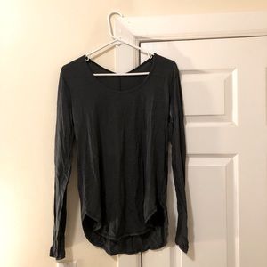 lululemon heathered black cotton long sleeve